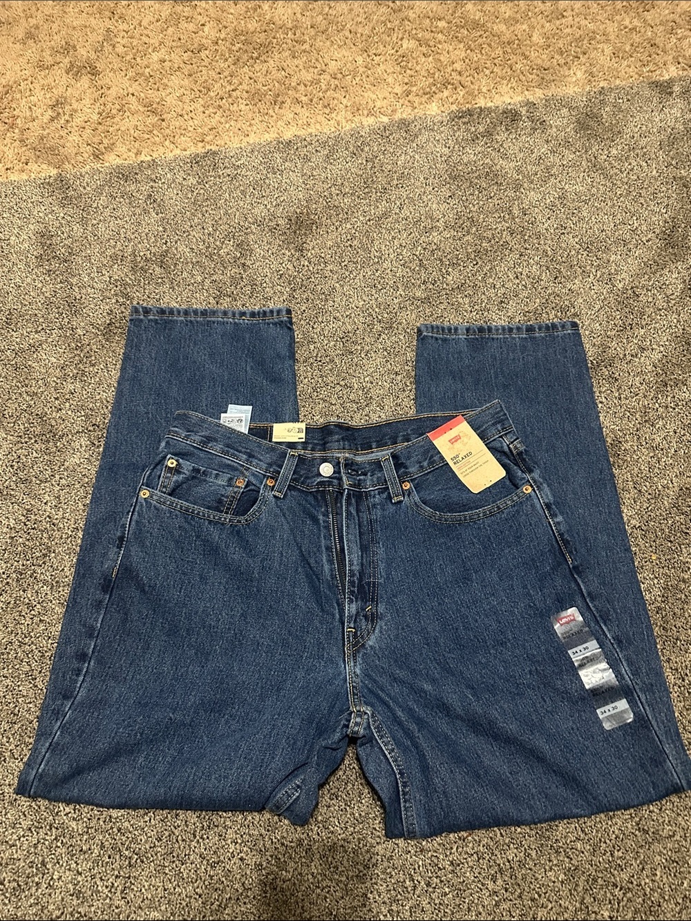 Levi's Men's 550 Relaxed Fit Jeans in Indigo Blue 100% COTTON SZ 34x30